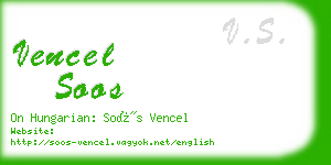 vencel soos business card